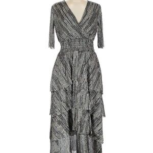 Black and White High Low Wrap Gown dress